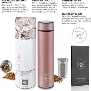 Teabloom All-Purpose Brew Beverage Tumbler Rose Gold  Thermos